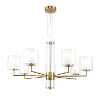 Люстра подвесная Proper 4086-7P F-promo белая на 7 ламп, основание латунь в стиле современный Люстра подвесная Proper 4086-7P F-promo белая на 7 ламп, основание латунь в стиле современный